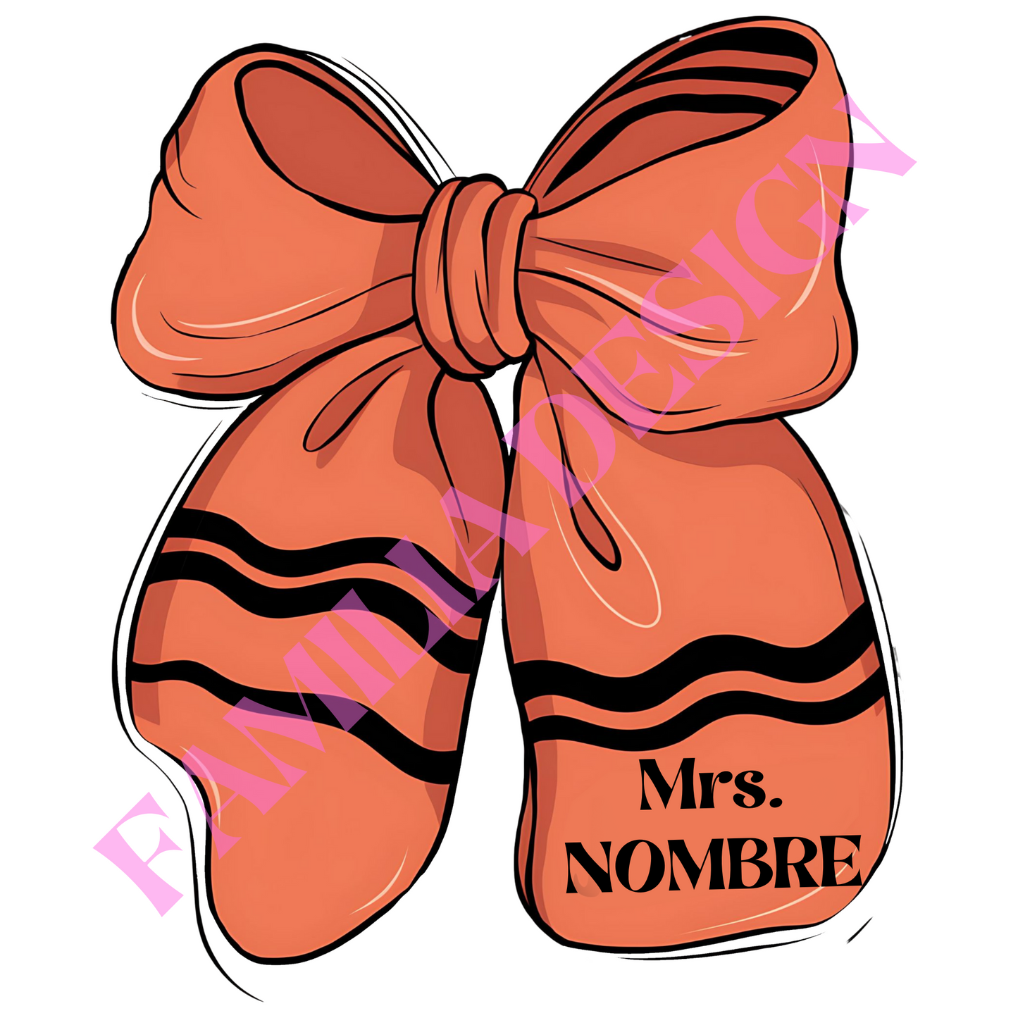 Sub 17 Teacher Orange Bow