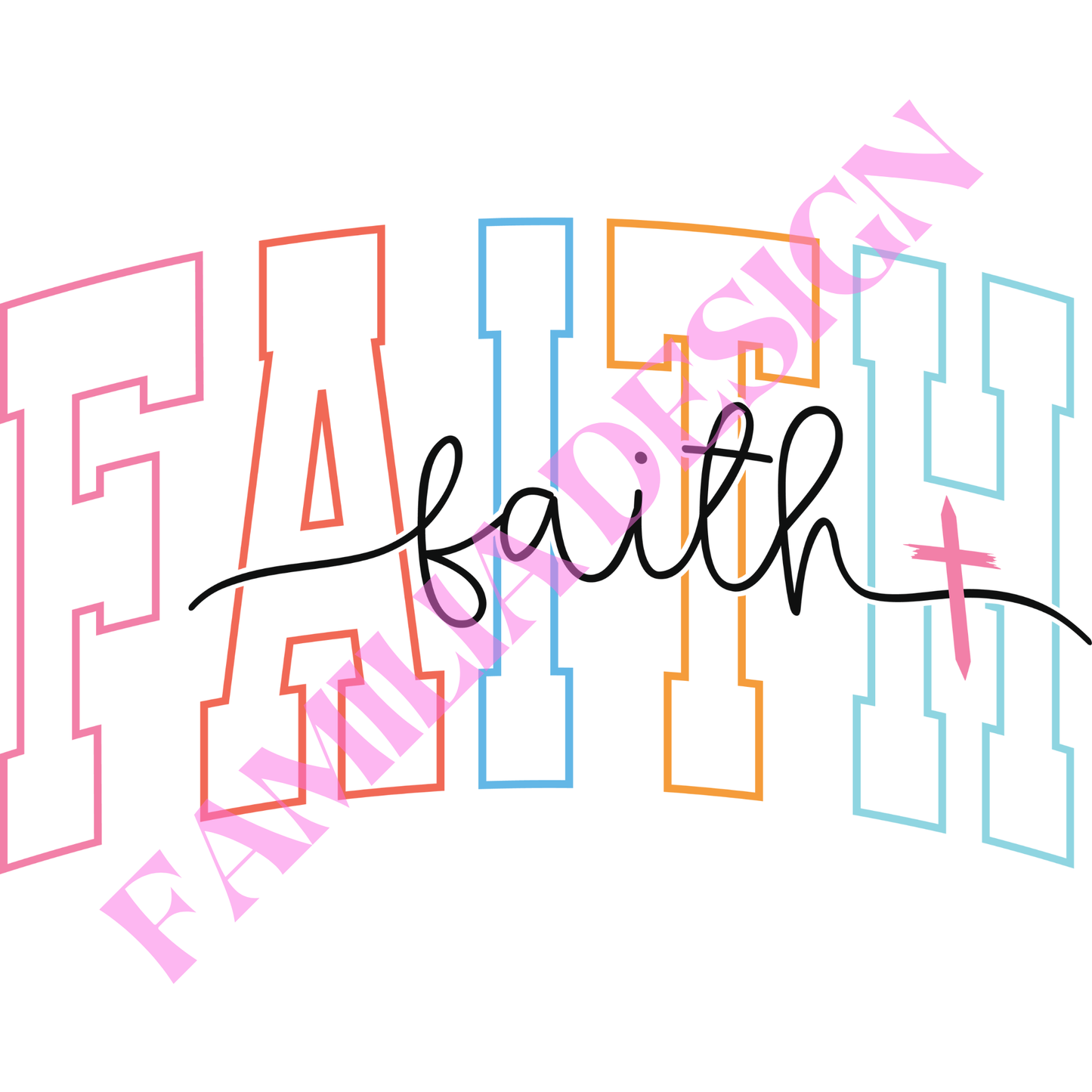 DTF141 "Faith" black religioso para playera