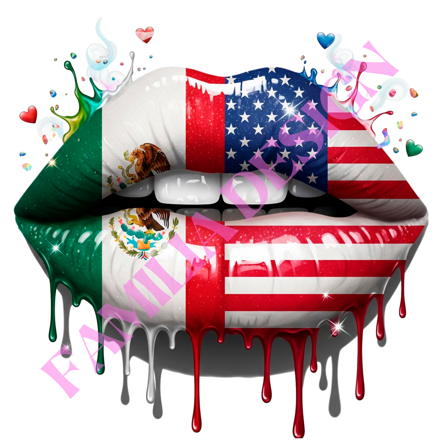 DTF272: "Mexicanamerican Lips" para playera