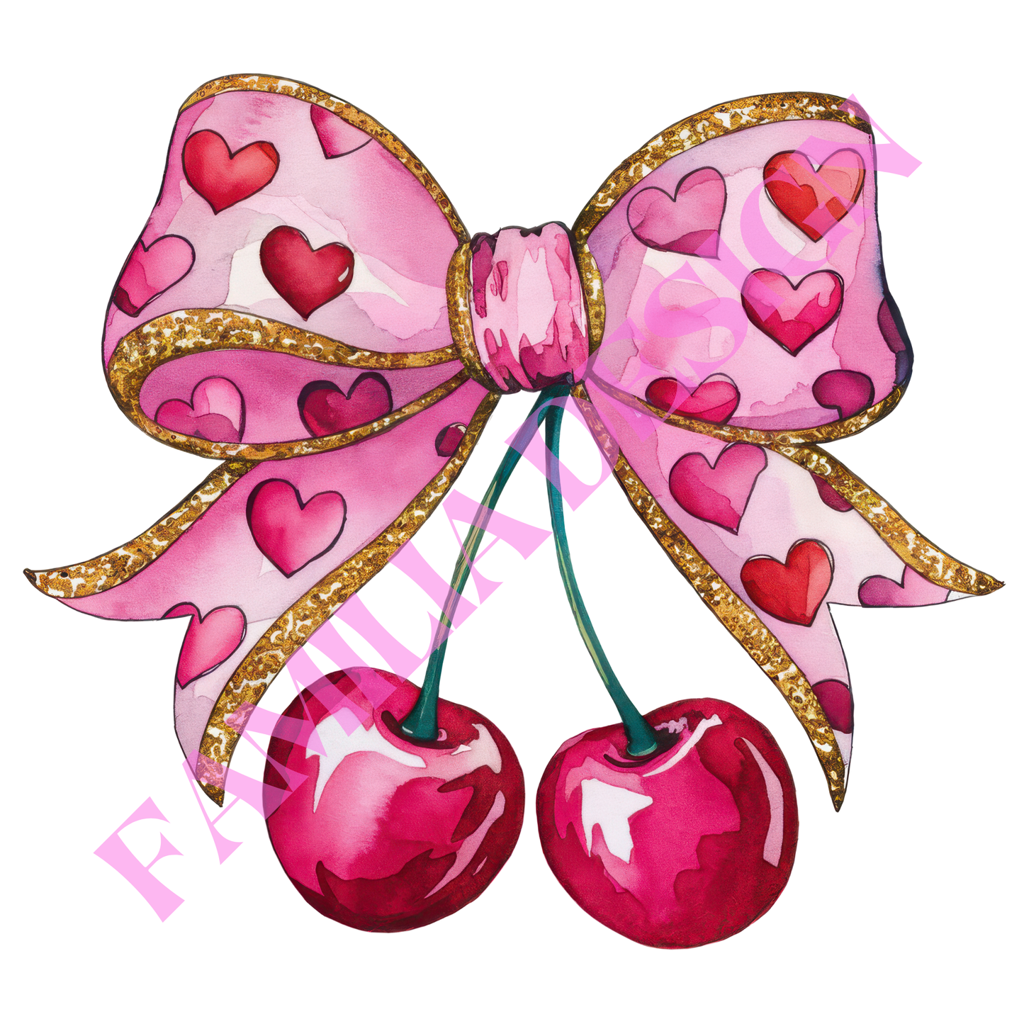 DTF287: "Cherry Bow" coquette para playera