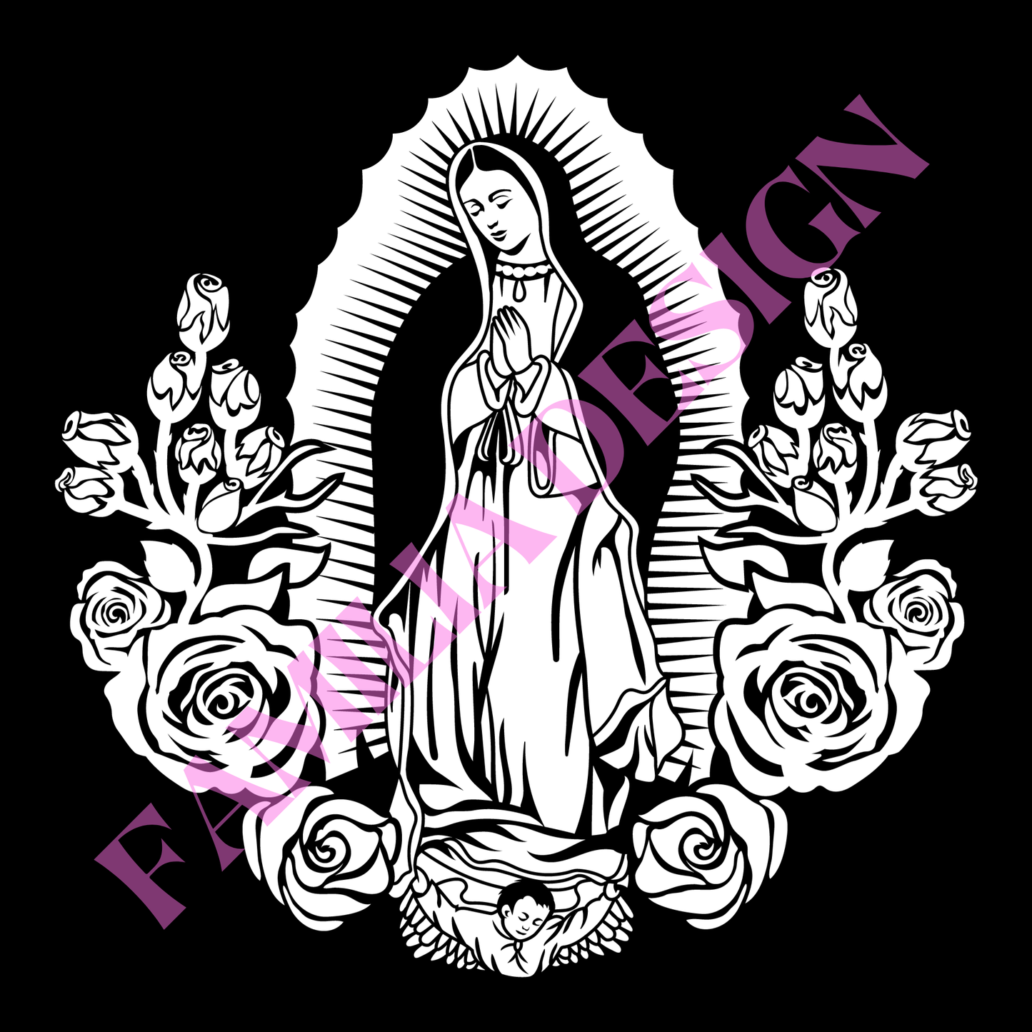 DTF58 " Virgen de Guadalupe" para Playera