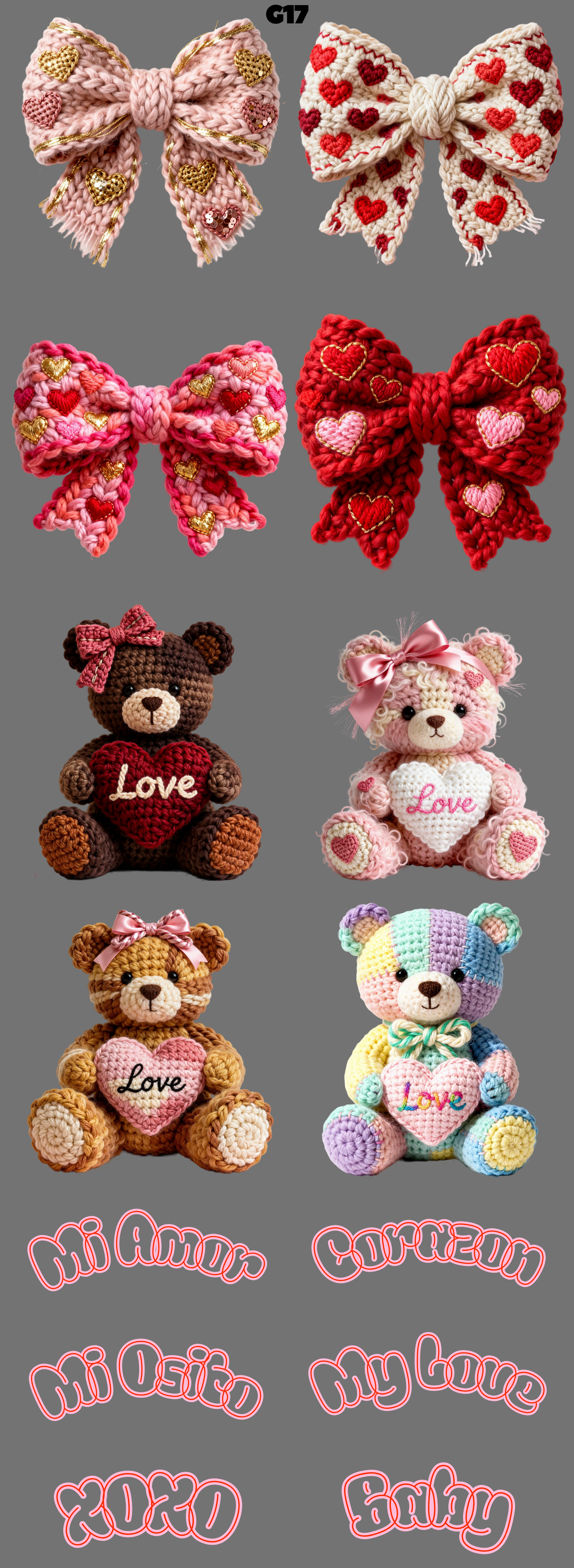 G17 Valentine Bow/Bear Mix