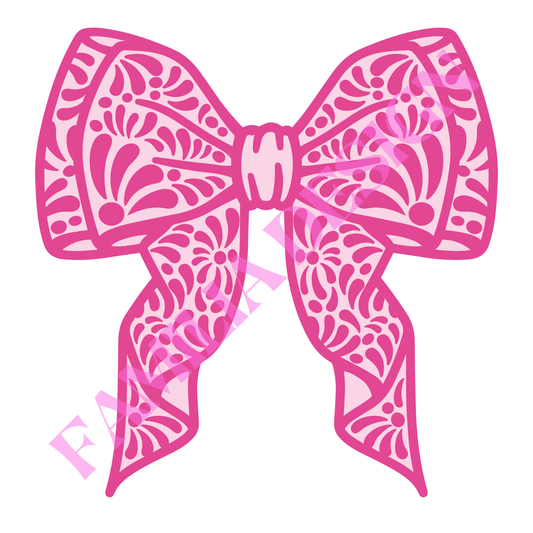 DTF100 "Coquette Talavera Bow" PINK para playera