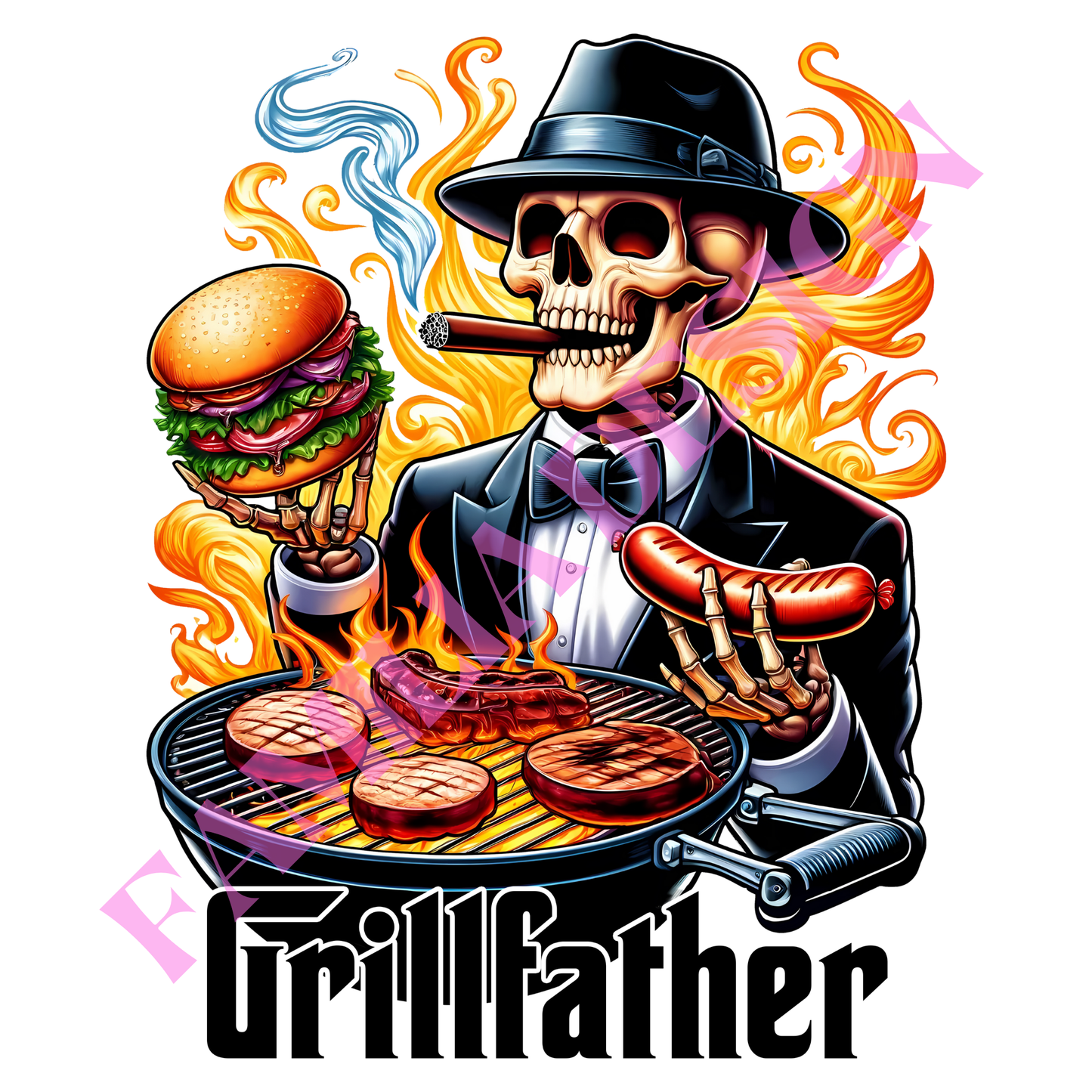 DTF102 "Grillfather" para playera