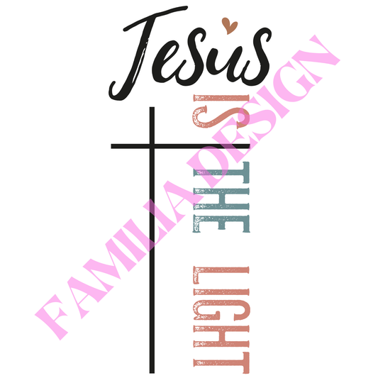 DTF118 "Jesus is the light" religious para playera