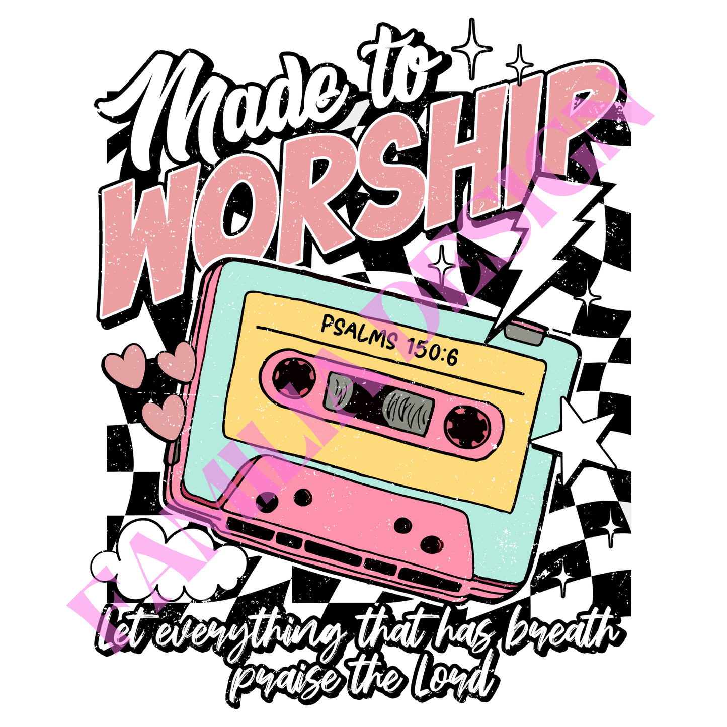 DTF121 "Worship" religious para playera