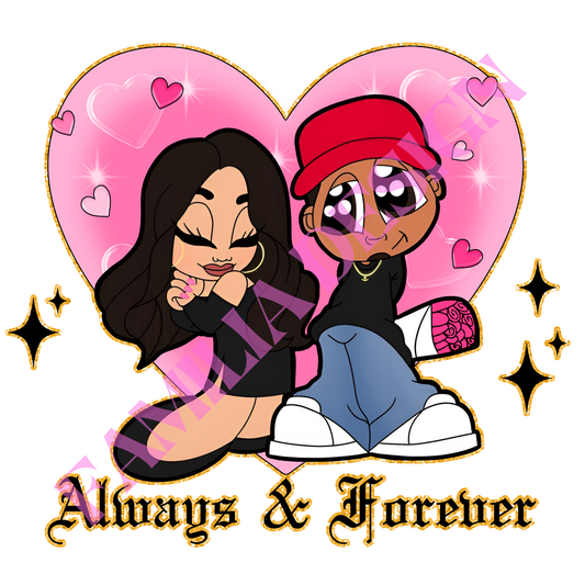 DTF122 "Always & Forever" chicano para playera