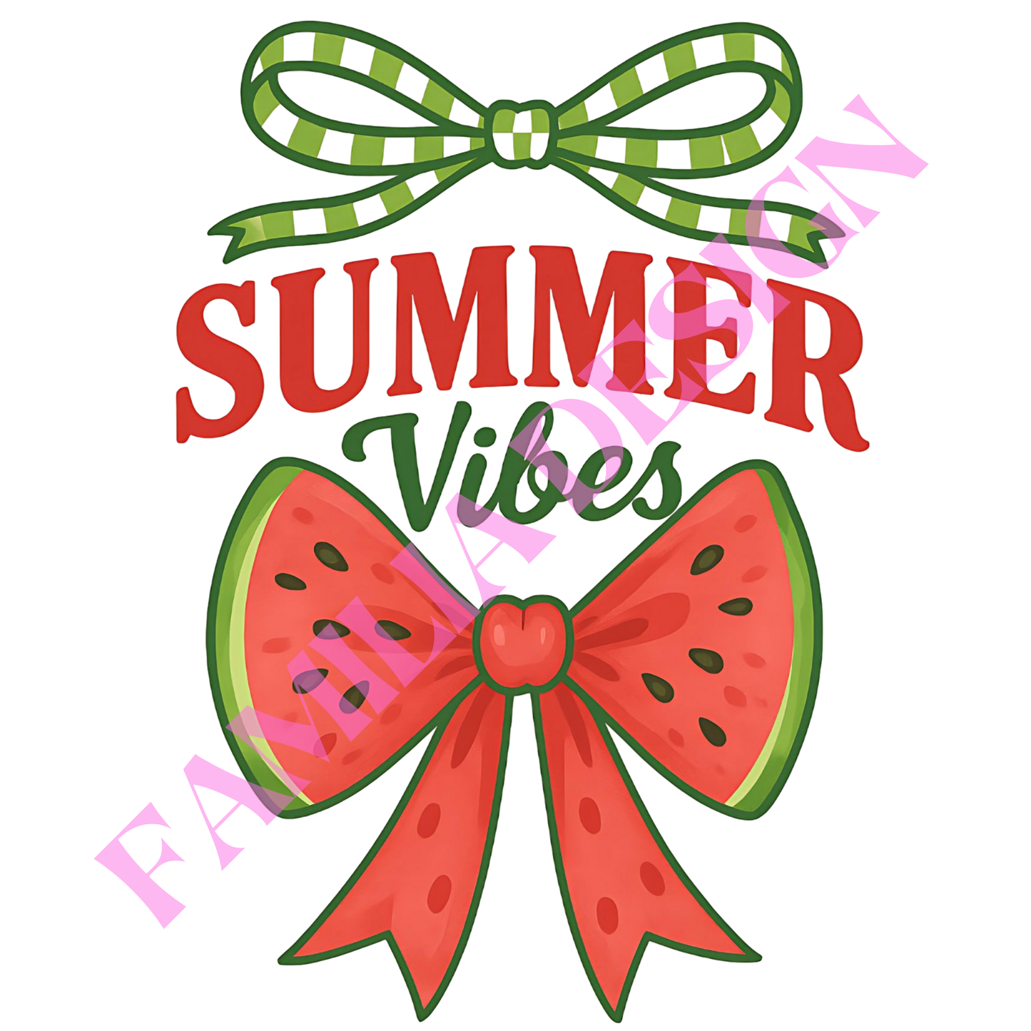 DTF126 "Summer Vibes Watermelon Bow" coquette para playera