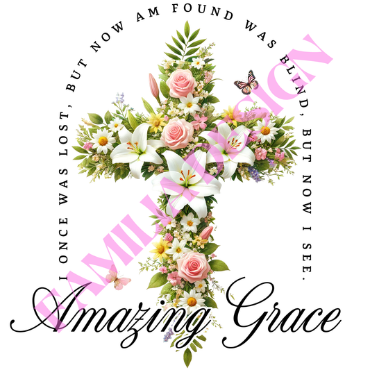 DTF153 "Amazing Grance" religious para playera