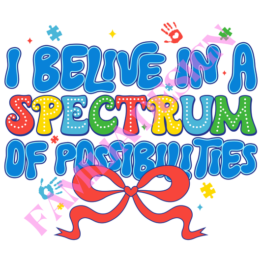 DTF157 "Spectrum" coquette para playera