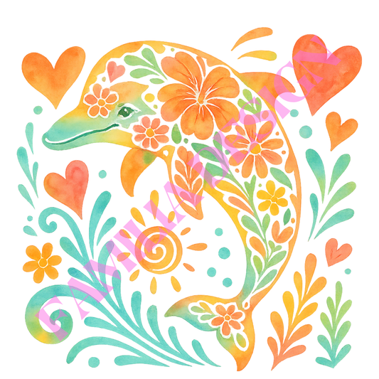 DTF158 "Summer Dolphin" para playera