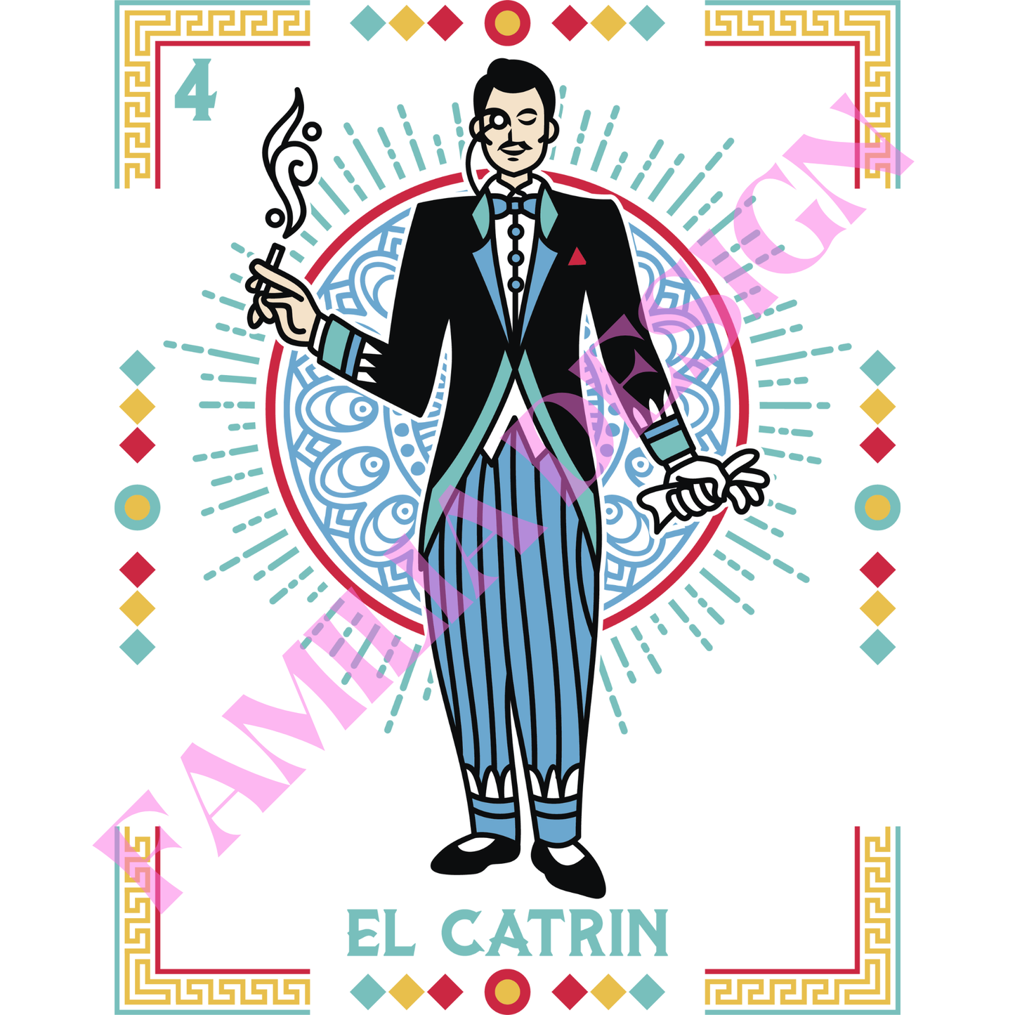 DTF16 "El Catrin"  para Playera