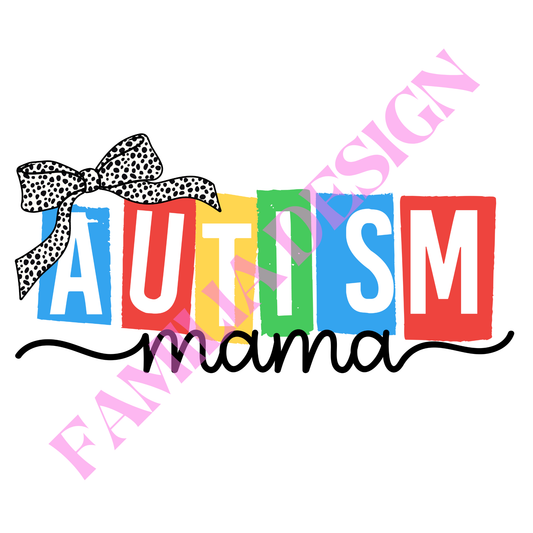 DTF161 "Autism Mama" coquette para playera
