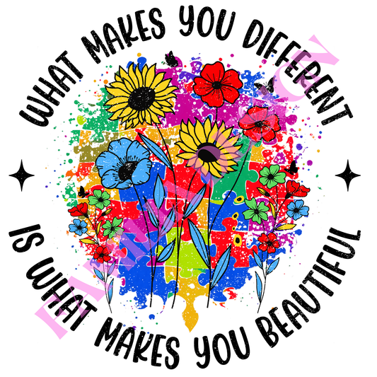 DTF162 "Different is Beautiful" para playera