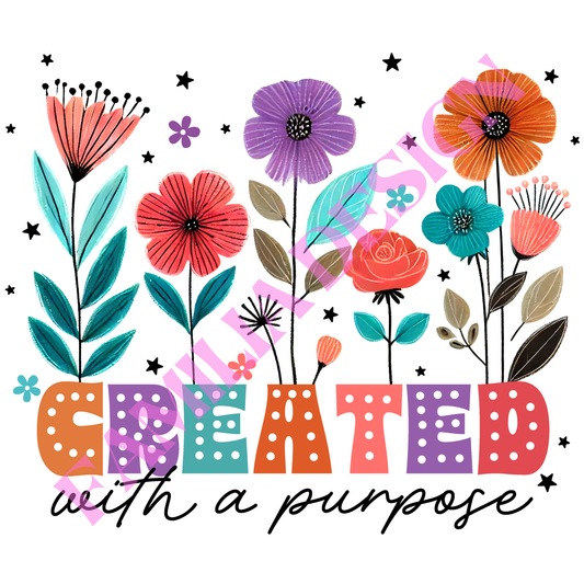 DTF179 "Created" inspirational para playera