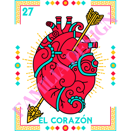 DTF18 "El Corazon"  para Playera