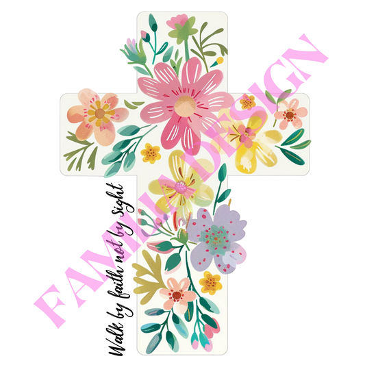 DTF180 "Walk by Faith" religious para playera