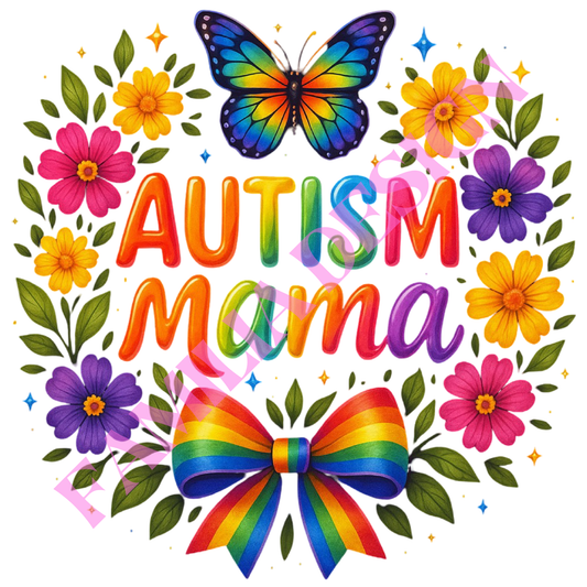 DTF183 "Autism Mama Floral" para playera