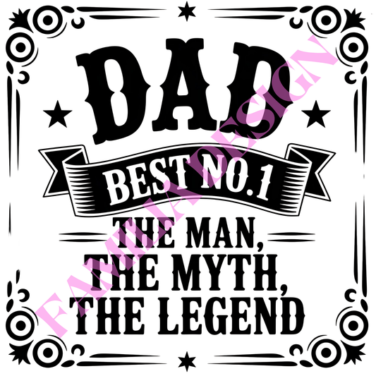 DTF186 "Dad Man Myth Legend" para playera