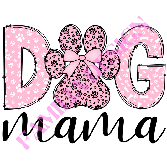 DTF188 "Dog Mama" pink para playera
