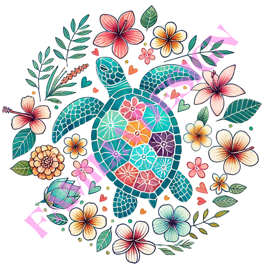 DTF189 "Tortuga" watercolor para playera