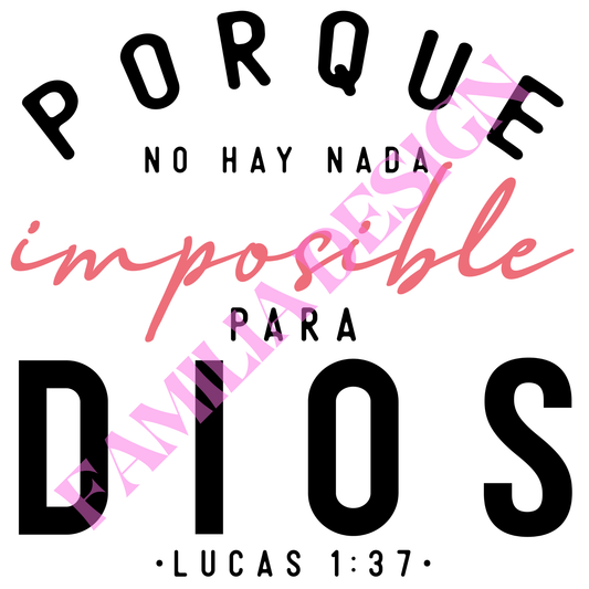 DTF191 "Porque Dios Lucas" para playera