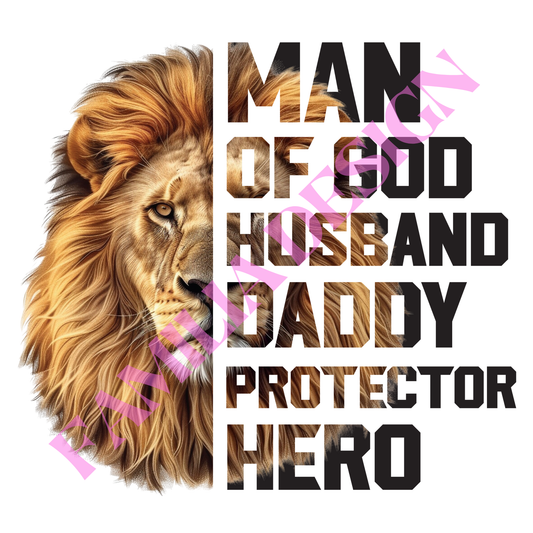 DTF202 "Man of God" religioso para playera