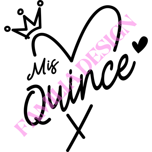 DTF218 : "Mis Quince" negro para playera