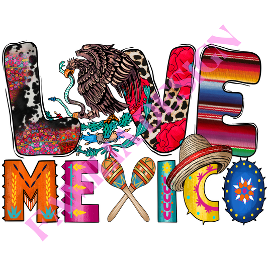 DTF228 : "Love Mexico" para playera