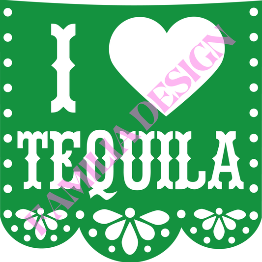 DTF233: "Tequila papel picado" para playera