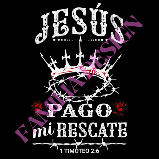DTF262: blanco "Rescate 1 Timoteo 2:6" religioso para playera