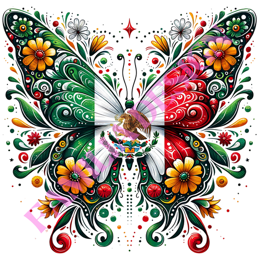 DTF269: "Mariposa Mexicana Talavera" para playera