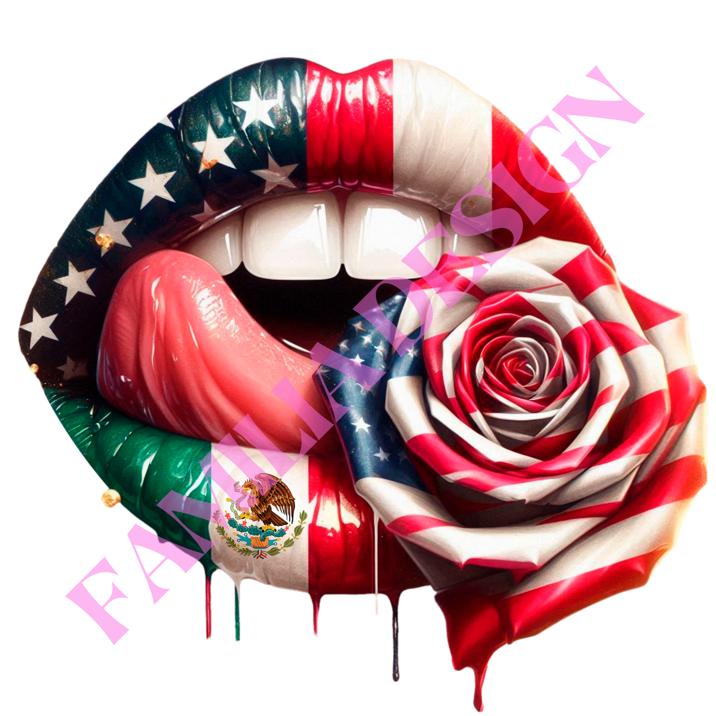 DTF271: "Mexiamerican Lips" para playera