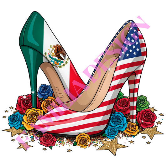 DTF274: "Tacones Mexiamericanos" para playera