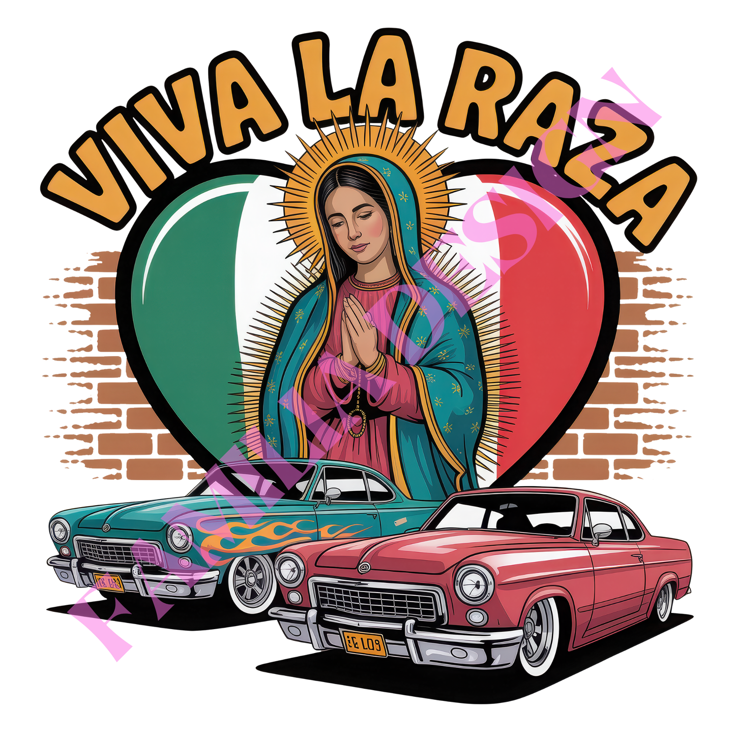 DTF312: "Viva La Raza" para playera