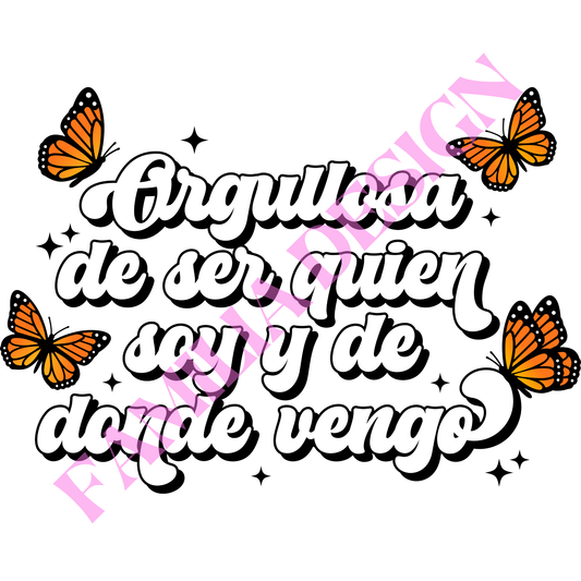 DTF315: "Orgullosa" para playera
