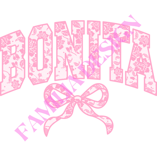 DTF321: "Bonita Laced Bow" coquette para playera