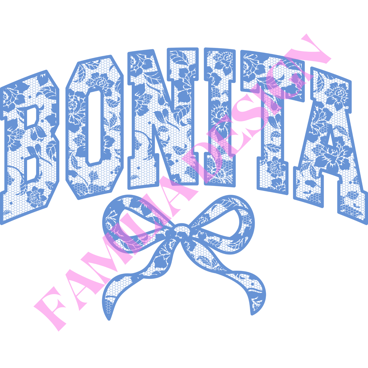 DTF322: "Bonita Laced Bow" coquette para playera