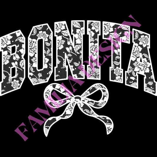 DTF323: "Bonita Laced Bow" coquette para playera