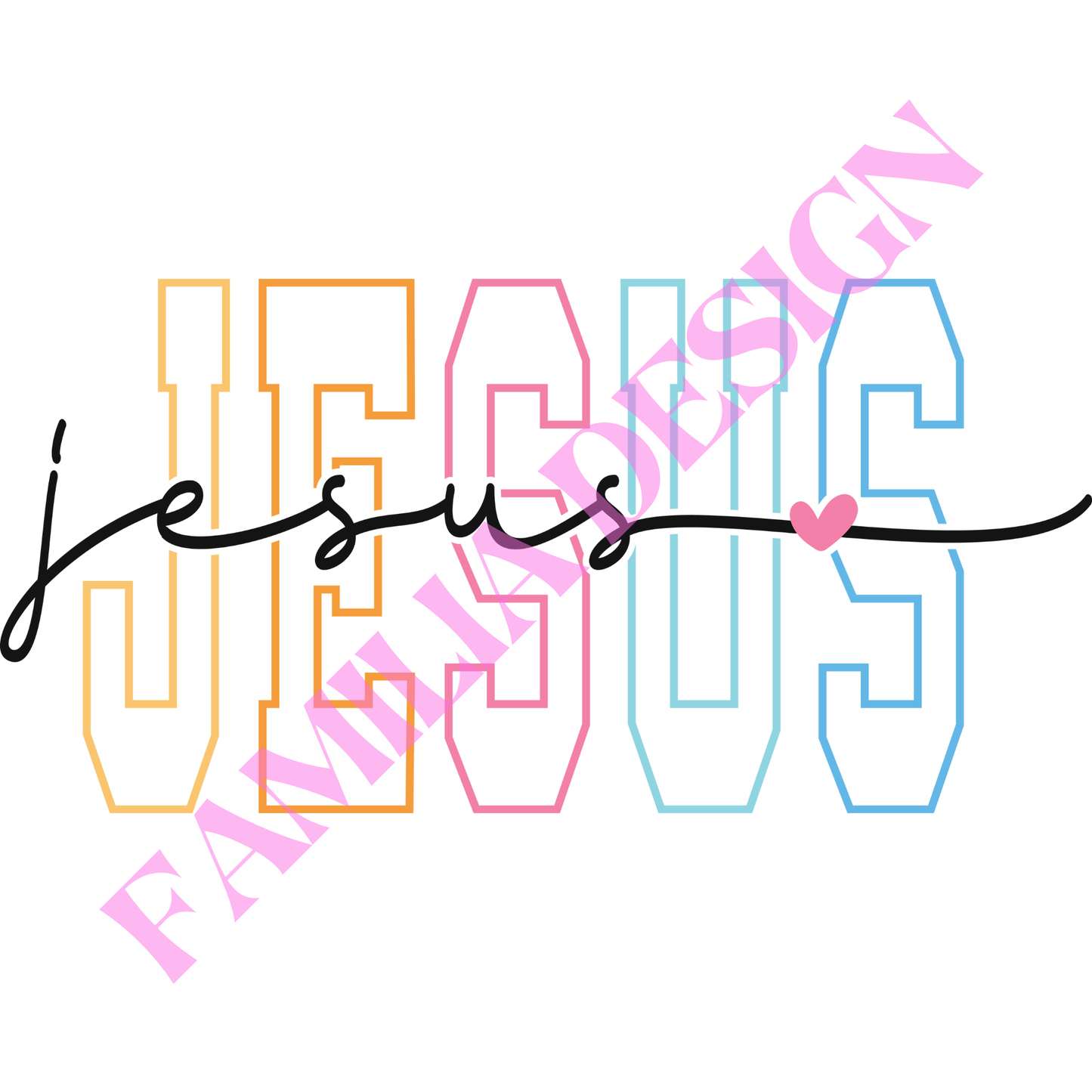 DTF76 N "Frase Religiosa" Letra Negra