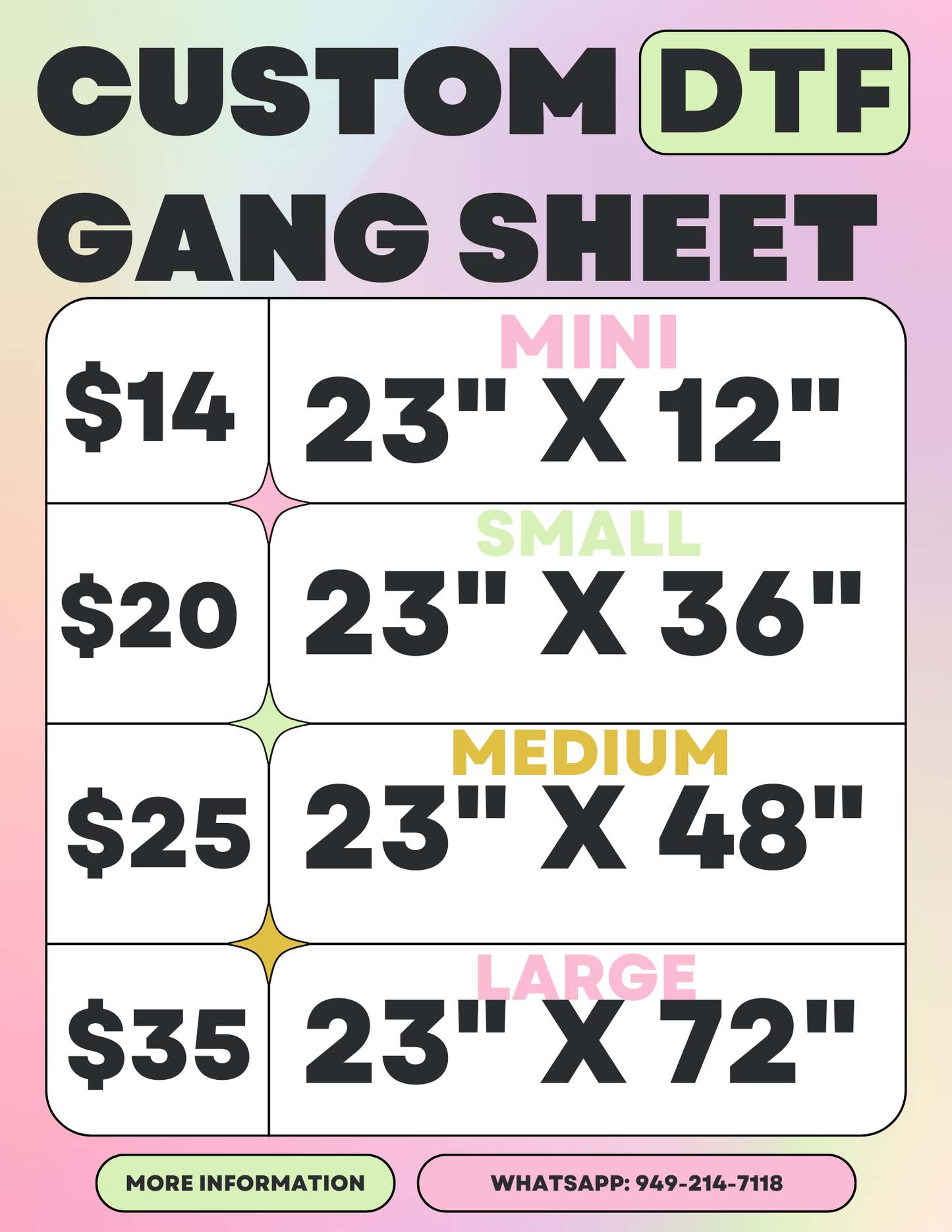 Custom Gang Sheets