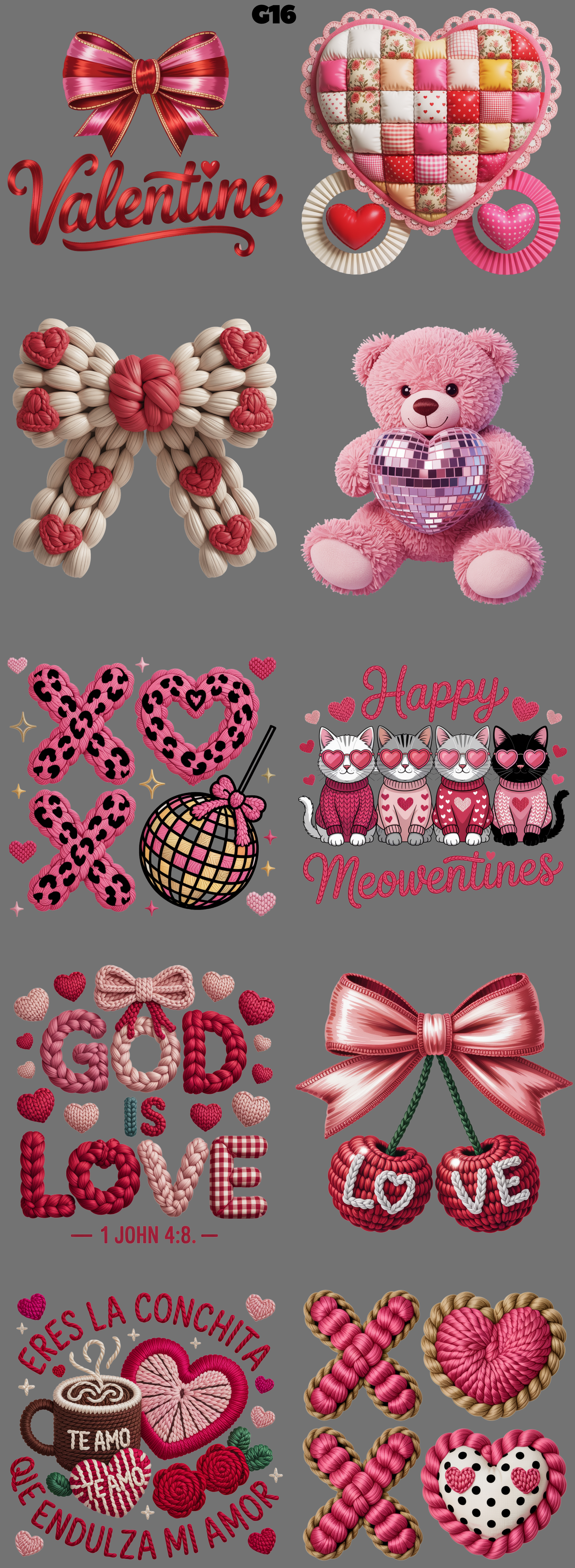 G16 Valentine Mix DTF Gang Sheet